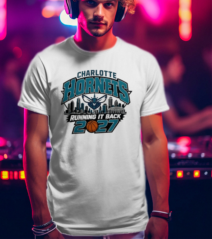 Charlotte Hornets 2027 Skyline Running It Back NBA T-Shirt