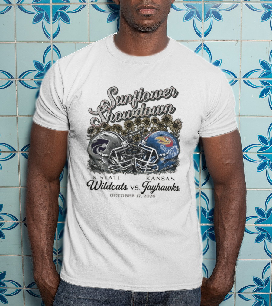 Sunflower Showdown K State Wildcats Vs Kansas Jayhawks October 17 2026 T-Shirt