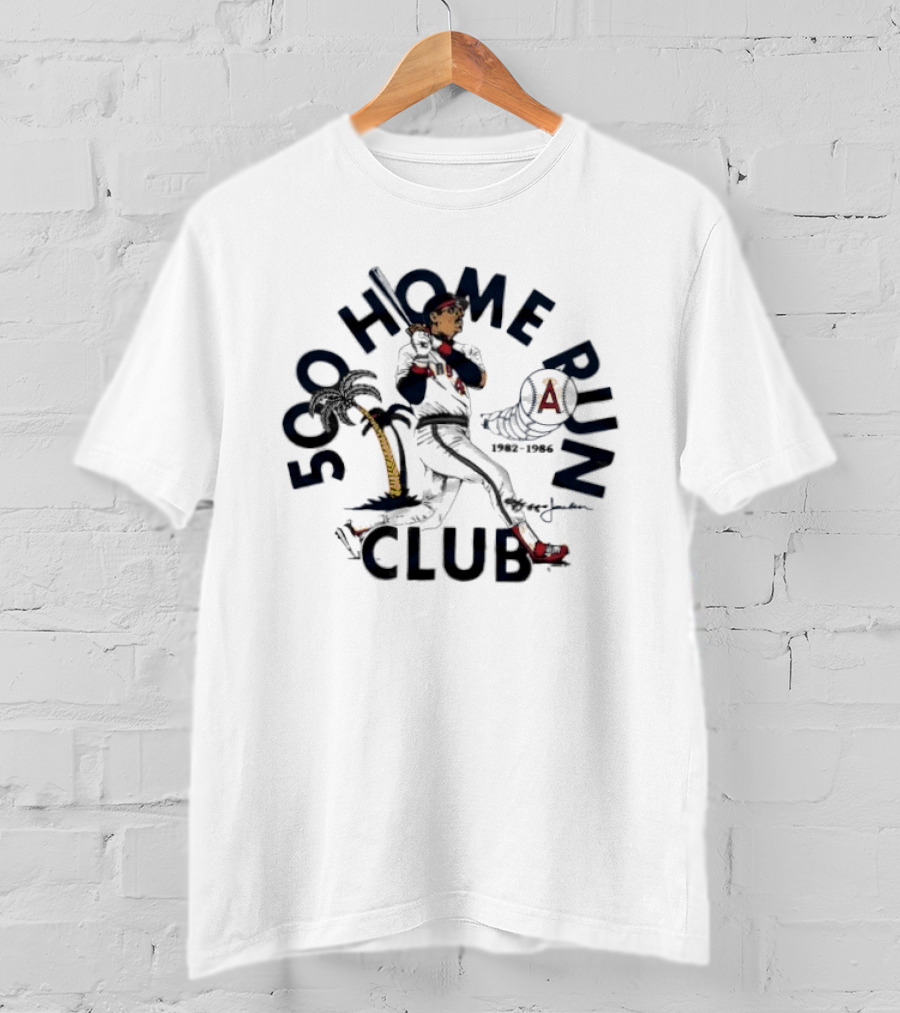 Los Angeles Angels Reggie Jackson 500 Home Run Club California 1982 T-Shirt