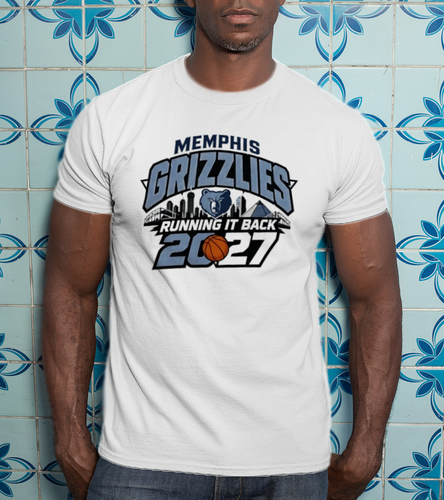 Memphis Grizzlies Running It Back 2027 Skyline Basketball T-Shirt