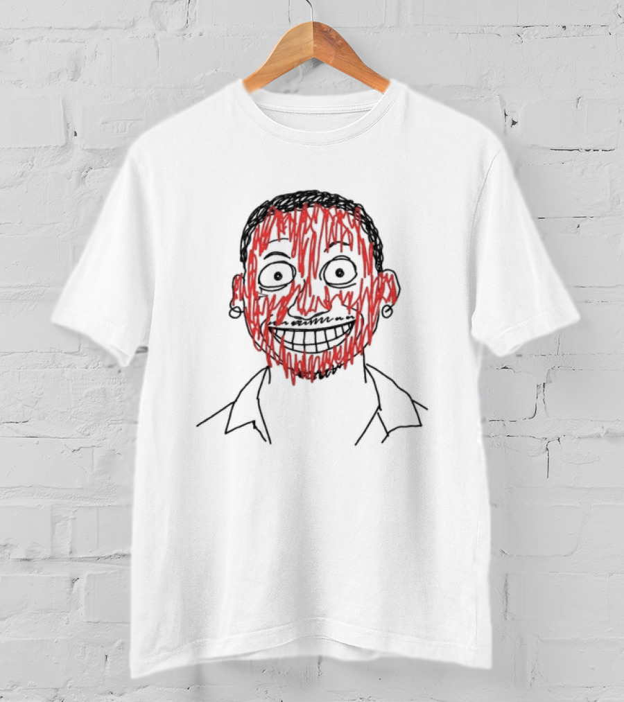 Night Lovell Store Scribble Ringer Nightmarish Grinning Face T-Shirt