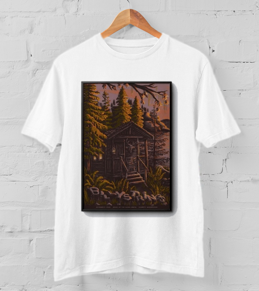 Billy Strings Concert Angel Of The Winds Arena Everett WA Oct 9 2026 Cabin Scene T-Shirt