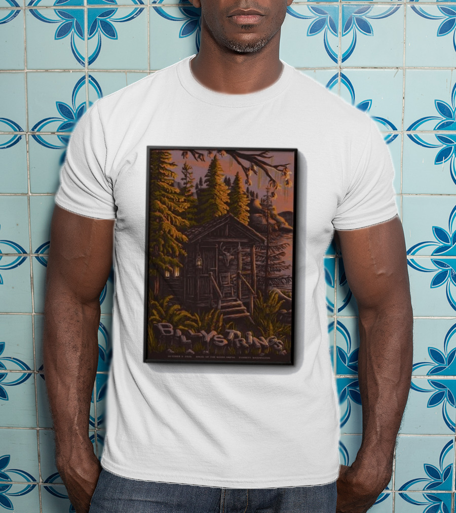 Billy Strings Concert Angel Of The Winds Arena Everett WA Oct 9 2026 Cabin Scene T-Shirt