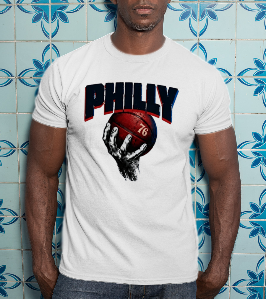 Philly Basketball 76 Hand T-Shirt