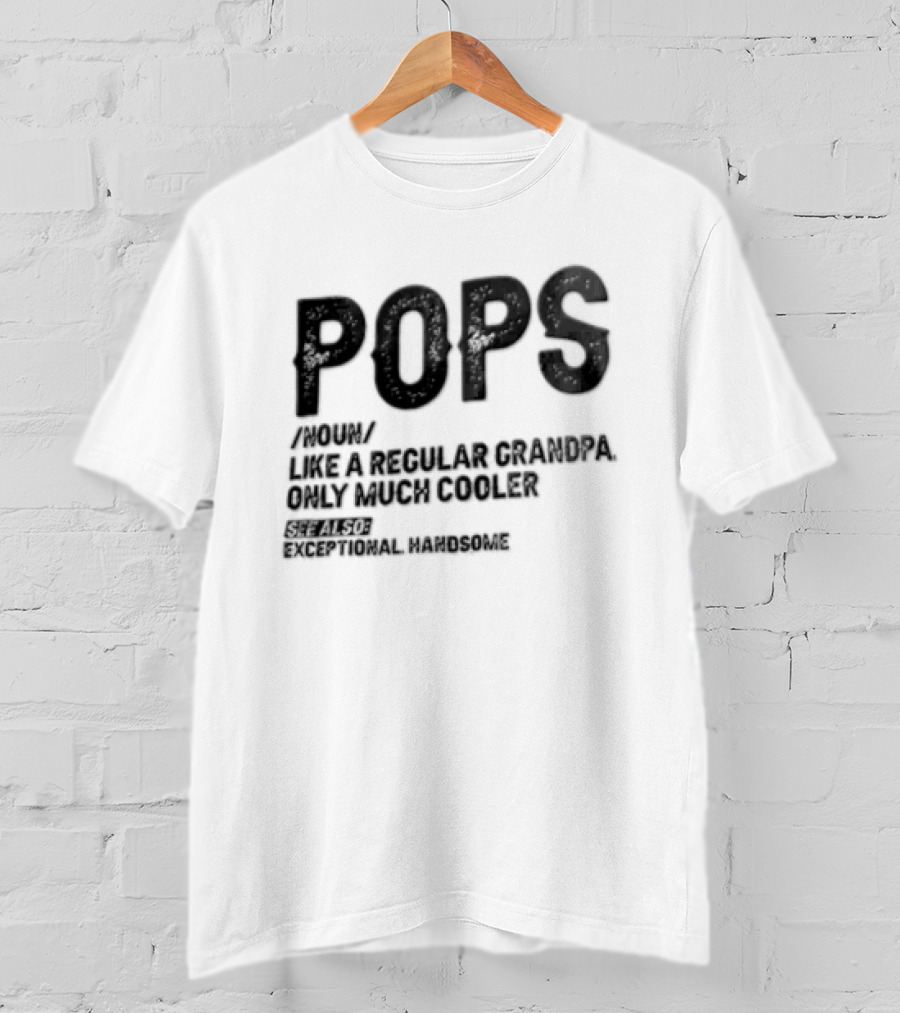 Pops Noun Regular Grandpa Cooler Exceptional Handsome T-Shirt