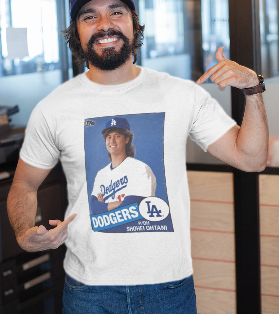 Shohei Ohtani Dodgers P/DH 80s Topps Los Angeles Baseball Card T-Shirt