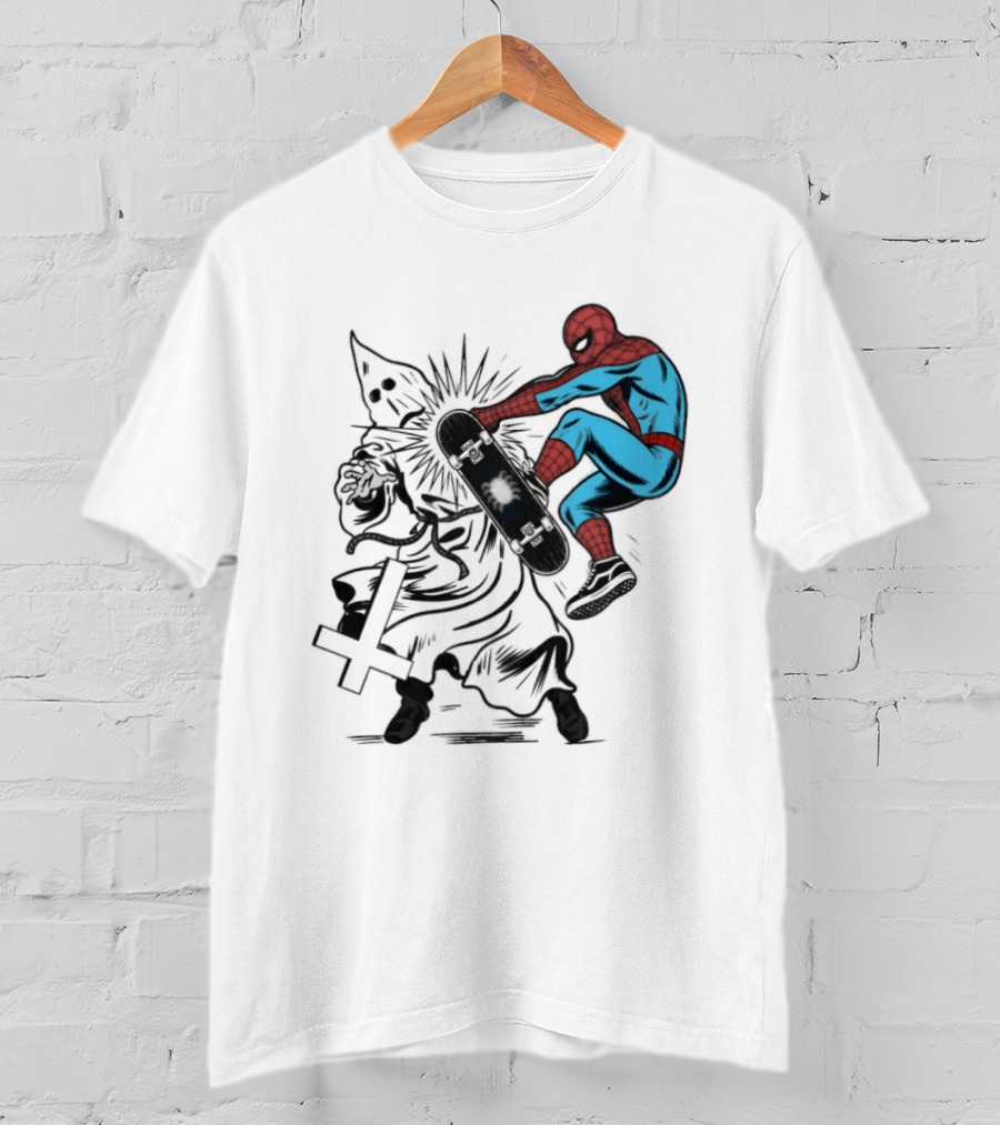 Spider Man Anti Racism Skateboard Pop Culture T-Shirt