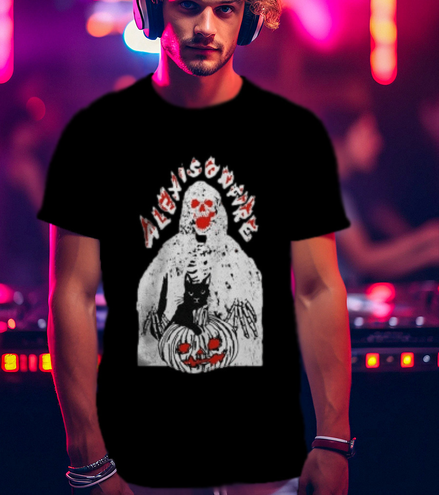 Alexisonfire Halloween Skeleton Cat Pumpkin Strange Things T-Shirt