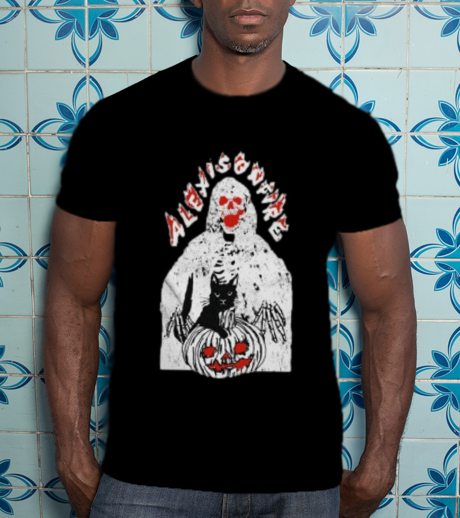 Alexisonfire Halloween Skeleton Cat Pumpkin Strange Things T-Shirt