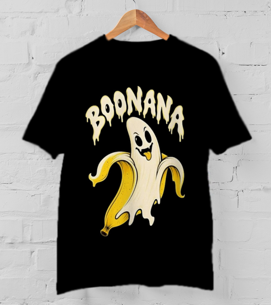 Boonana Spooky Ghost Pun Halloween Banana T-Shirt