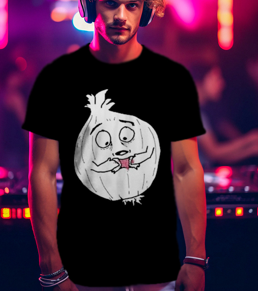 Garlic Shrinkage Funny Cartoon Onion T-Shirt
