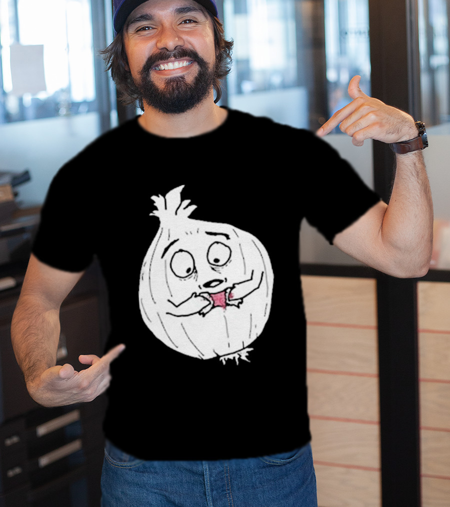 Garlic Shrinkage Funny Cartoon Onion T-Shirt