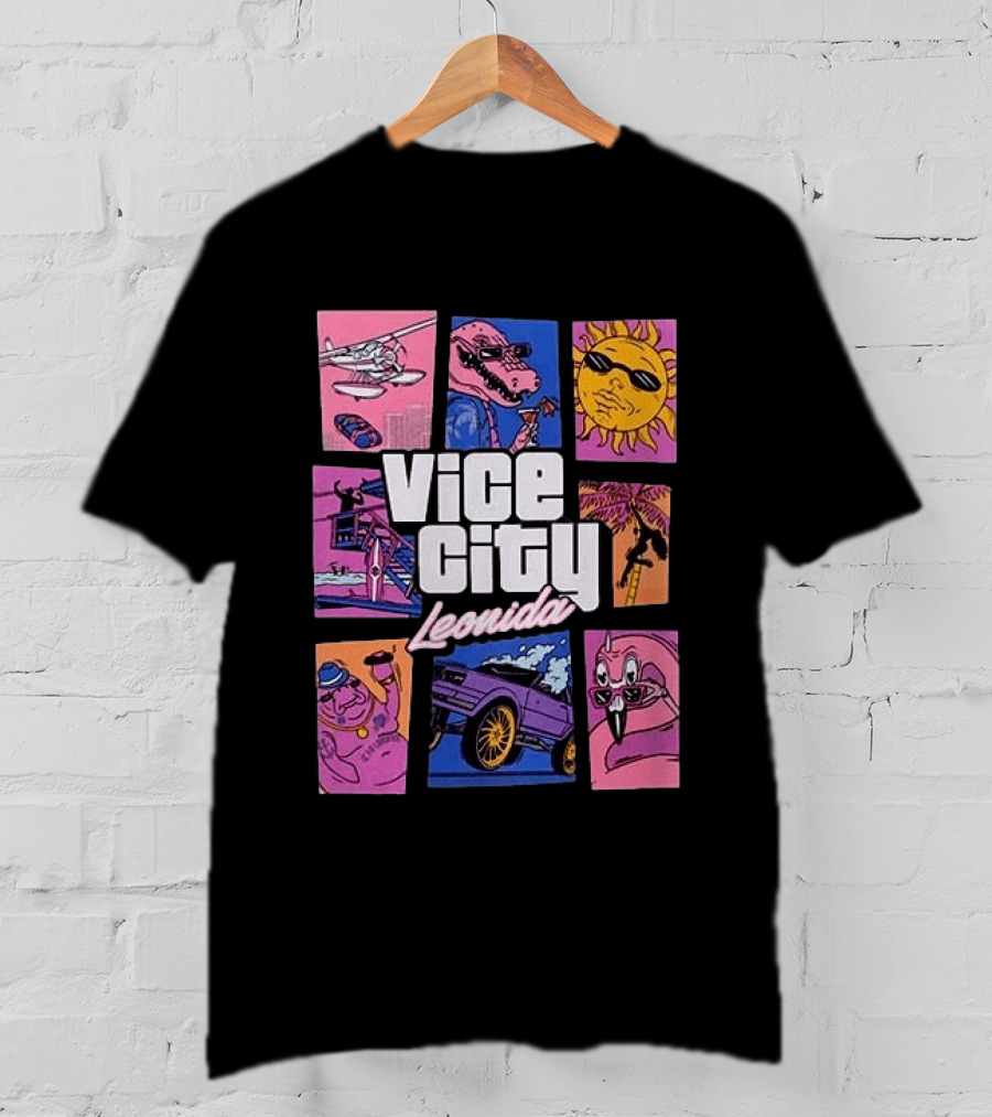 Vice City Leonida Original Black Grand Theft Auto VI Goodtime State T-Shirt