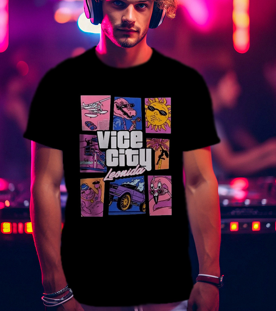 Vice City Leonida Original Black Grand Theft Auto VI Goodtime State T-Shirt