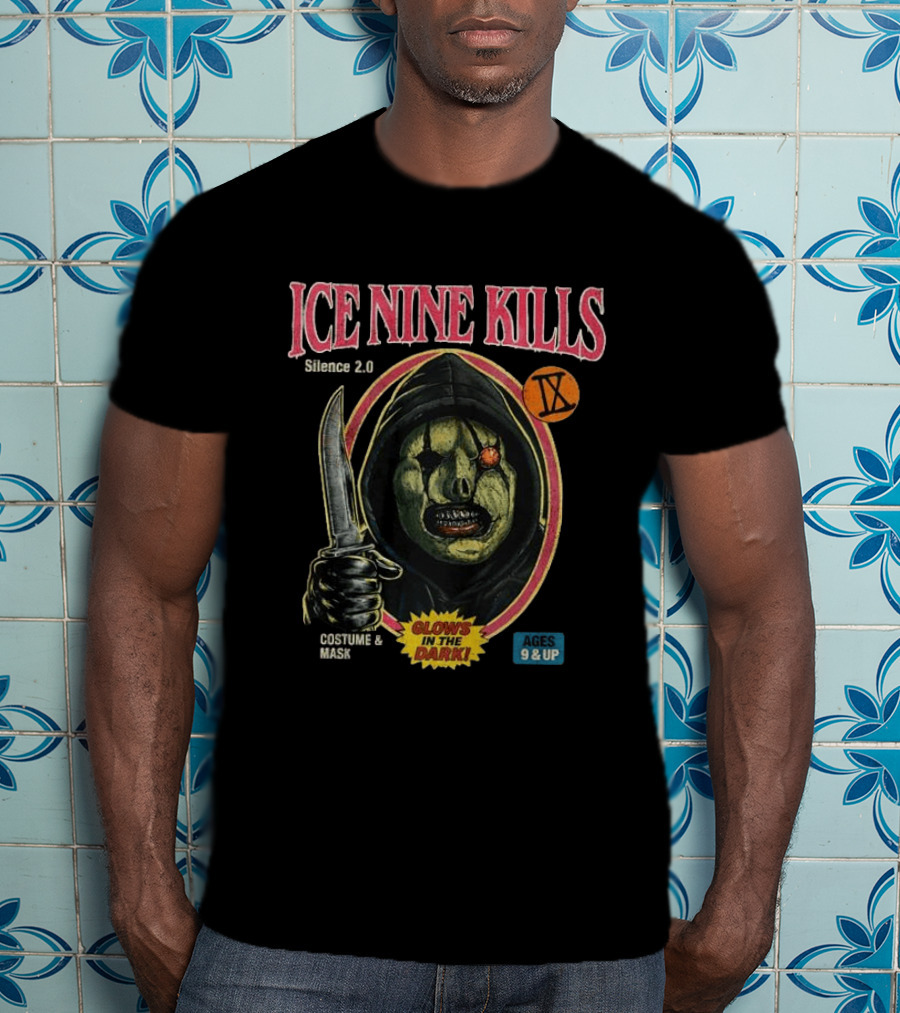 Ice Nine Kills Silence 2.0 Mask Costume Glows In The Dark Ages 9 And Up T-Shirt