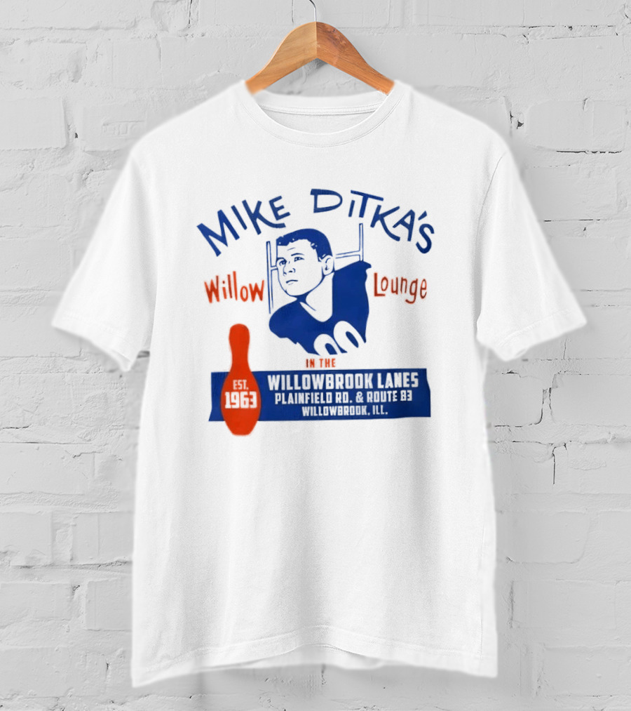 Mike Ditka's Willow Lounge Northwest Highway Chicago Retro Blue And Orange Appeal T-Shirt