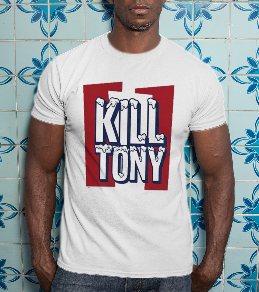 Kill Tony Ice Text Block Style With Red T-Shirt