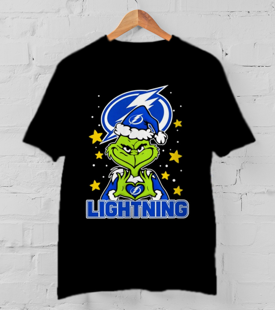 Tampa Bay Lightning Christmas Grinch Holiday Fan T-Shirt