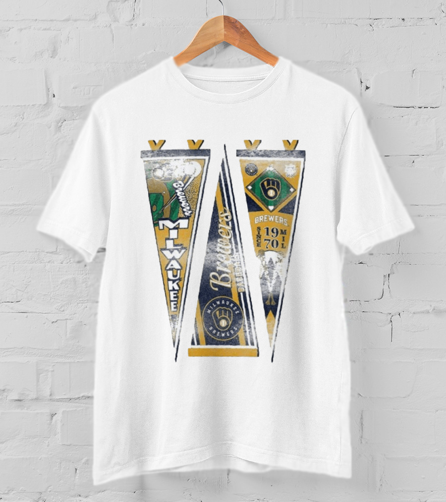 Milwaukee Brewers Pennants Since 1970 Victory Brewers T-Shirt