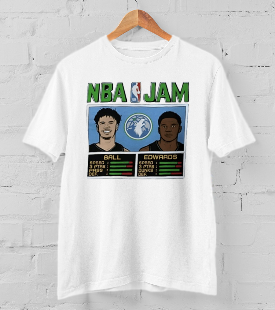 NBA Jam Minnesota Timberwolves LaMelo Ball Anthony Edwards T-Shirt
