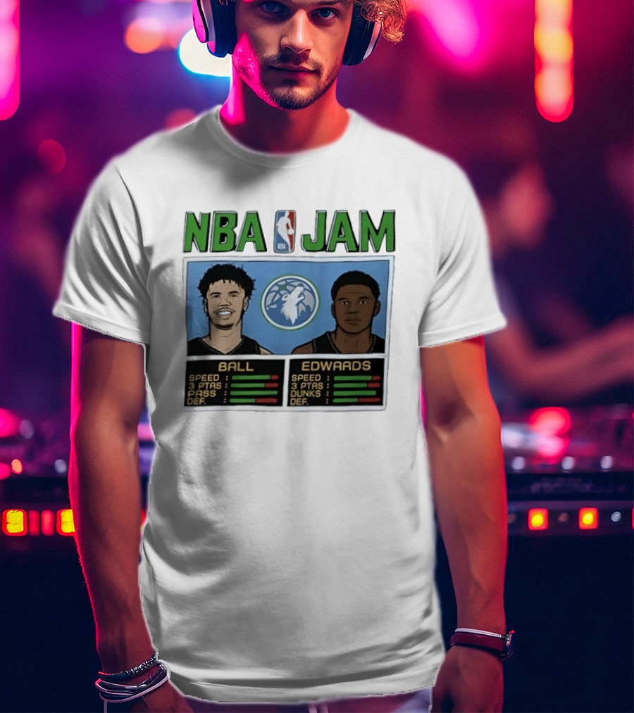 NBA Jam Minnesota Timberwolves LaMelo Ball Anthony Edwards T-Shirt