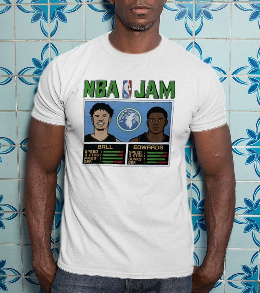 NBA Jam Minnesota Timberwolves LaMelo Ball Anthony Edwards T-Shirt