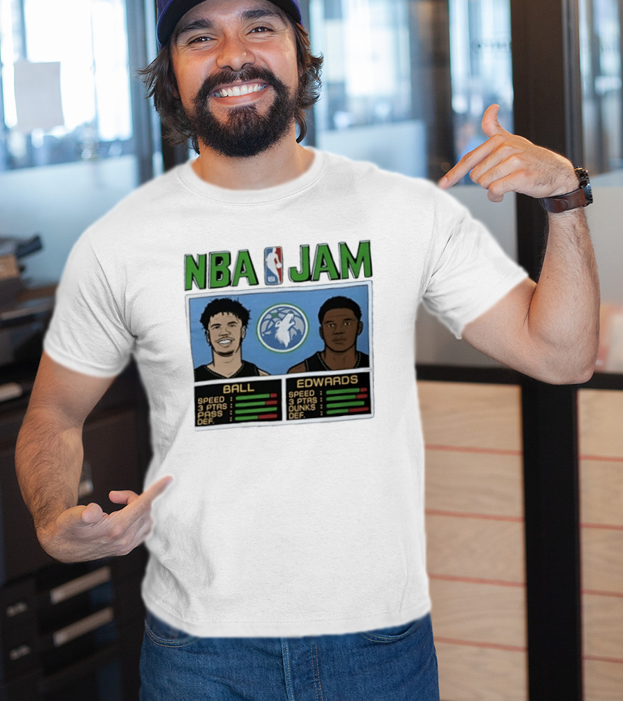 NBA Jam Minnesota Timberwolves LaMelo Ball Anthony Edwards T-Shirt