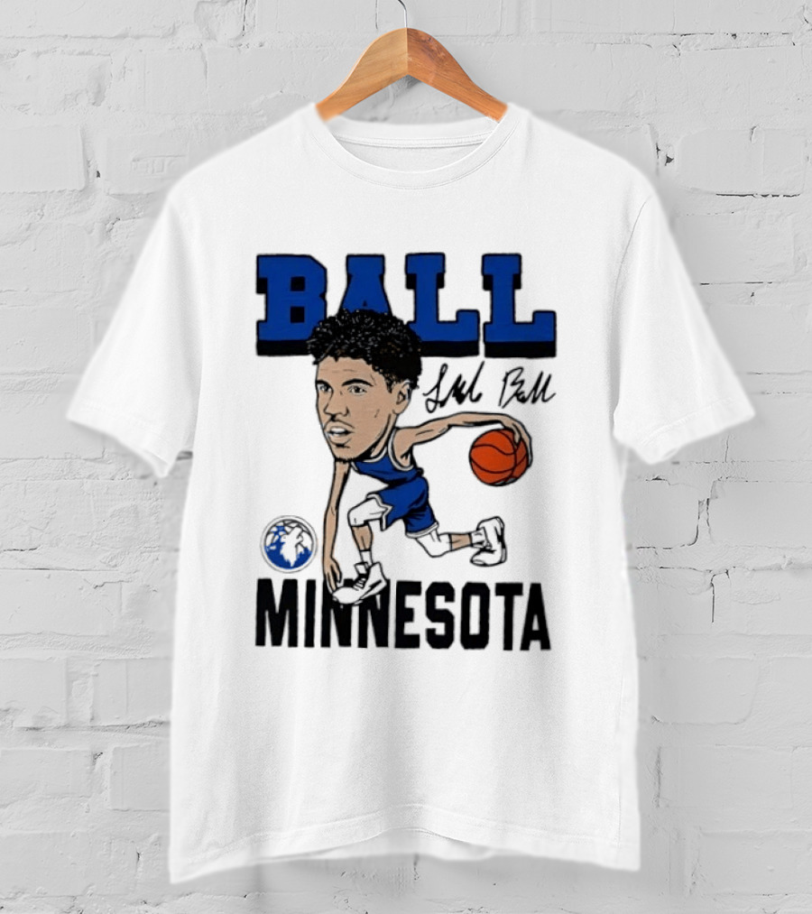 Minnesota Timberwolves LaMelo Ball Basketball Caricature T-Shirt