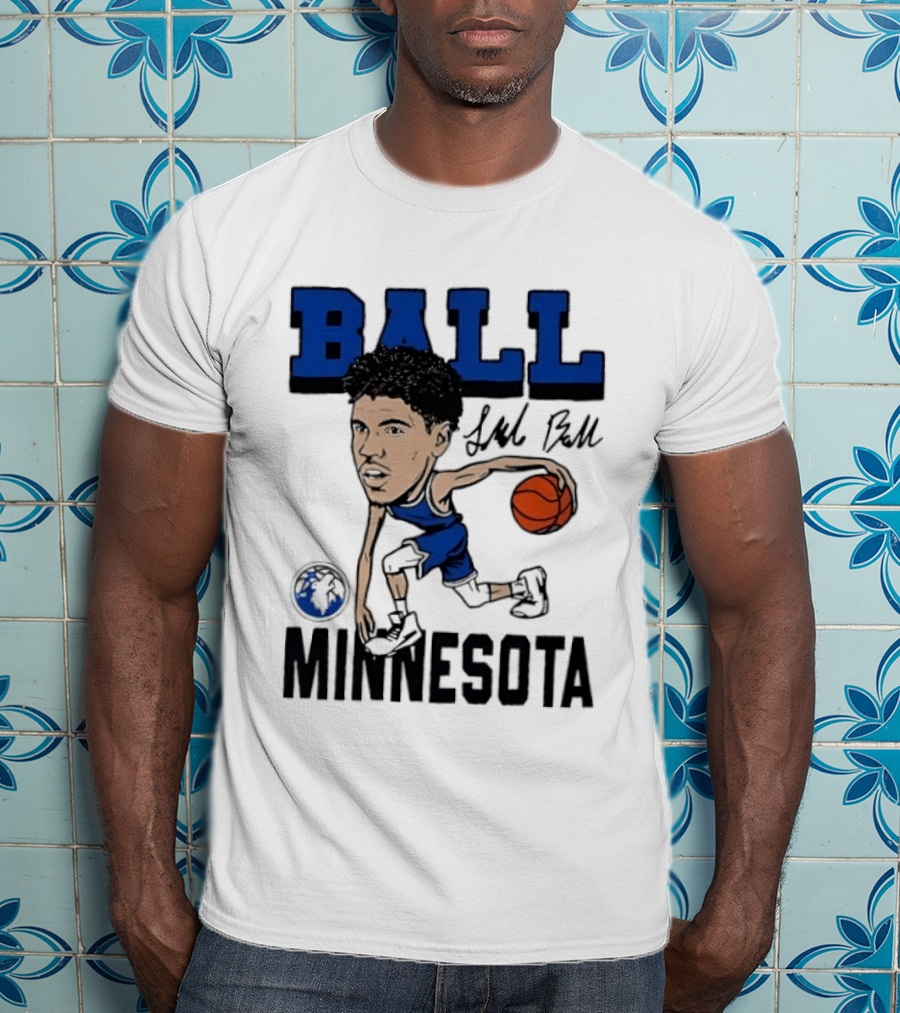 Minnesota Timberwolves LaMelo Ball Basketball Caricature T-Shirt