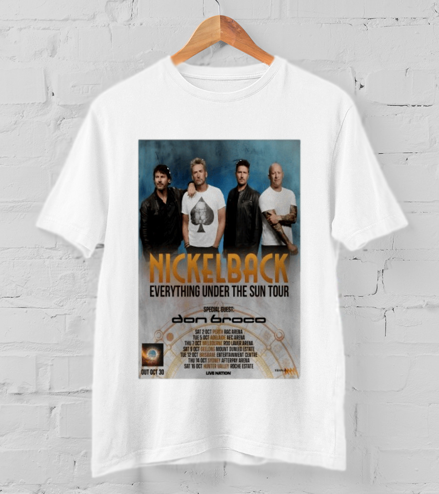 Nickelback October 2026 Everything Under The Sun Tour Dates Featuring Don Broco T-Shirt