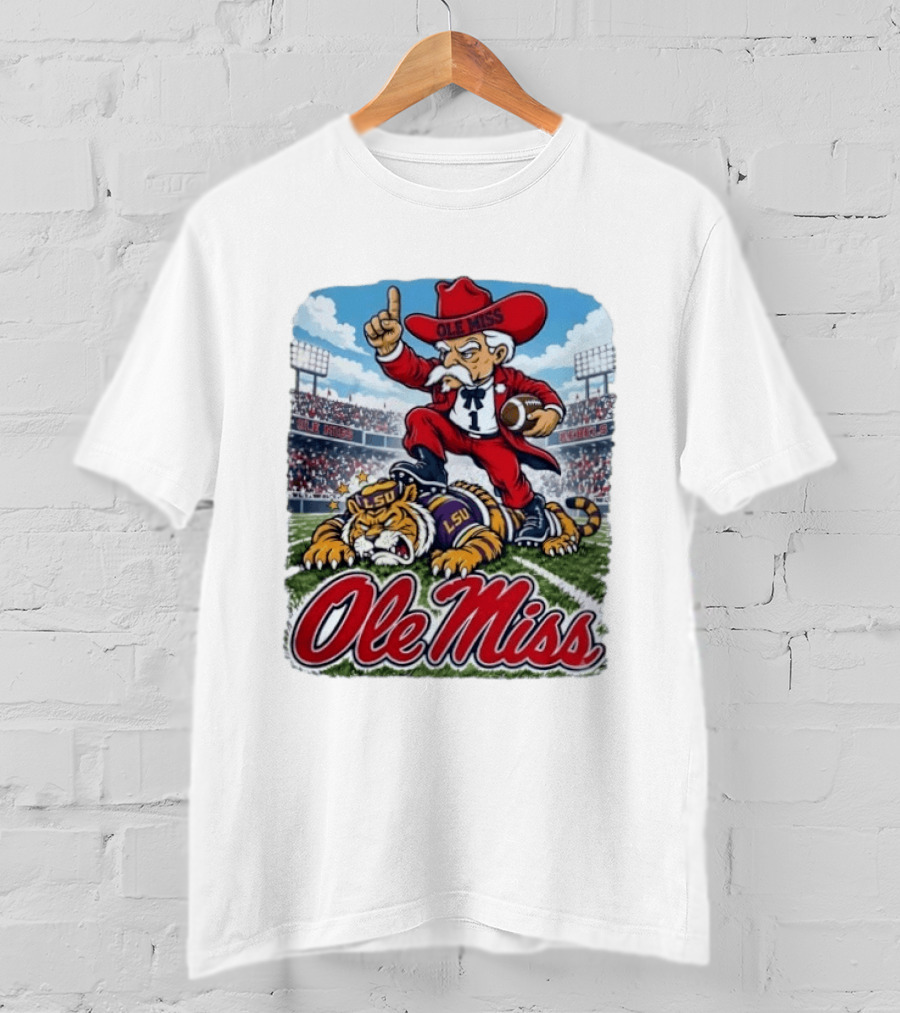 Ole Miss Rebels Triumph Over LSU Tigers Vintage Football Rivalry 2026 T-Shirt