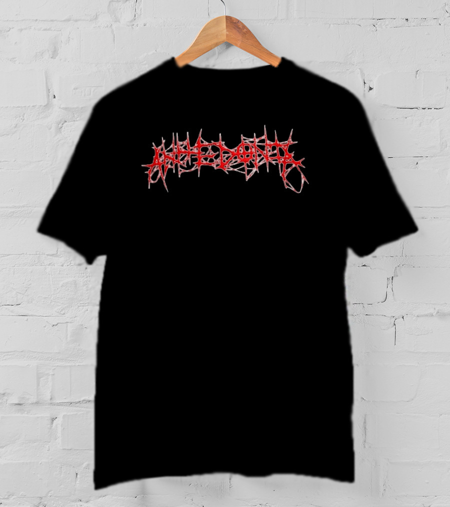 Anhedoniadigital313 Store Anhedonia Brutal Hat Logo Red Spiked T-Shirt