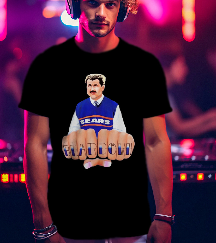 Chicago Bears Mike Ditka Bear Down Fists T-Shirt