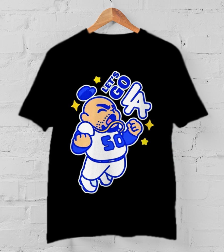 Let's Go LA No 50 Baseball Cartoon Player T-Shirt
