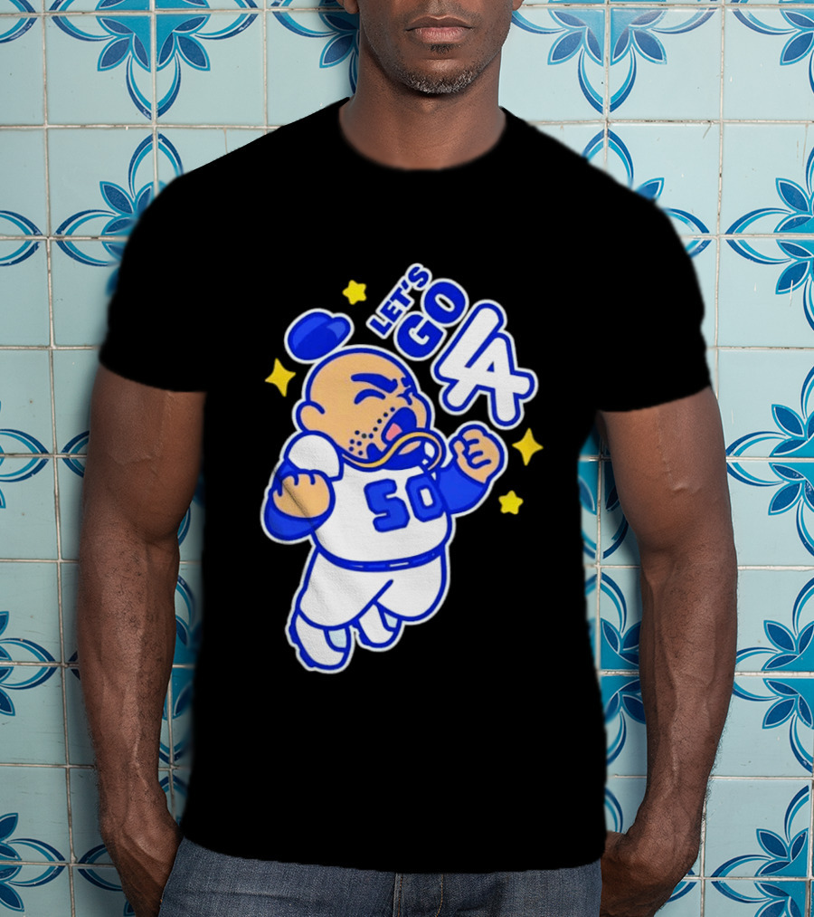 Let's Go LA No 50 Baseball Cartoon Player T-Shirt