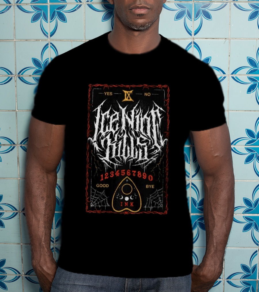 Ice Nine Kills Game Night Ouija Board Design With IX And Spiderwebs T-Shirt