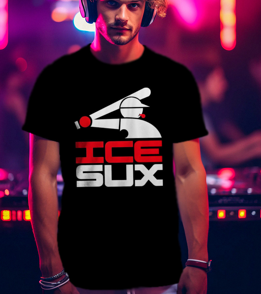 Ice Sux Baseball Player Sports Humor T-Shirt