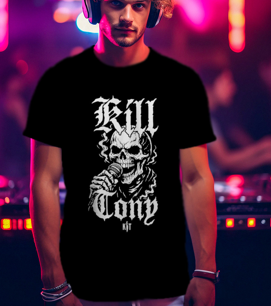 Kill Tony Skull Microphone Gothic Style Iconography T-Shirt