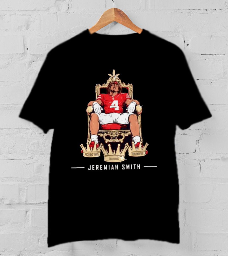 Ohio State Buckeyes Football Jeremiah Smith Crown Receptions Receiving Touchdowns T-Shirt