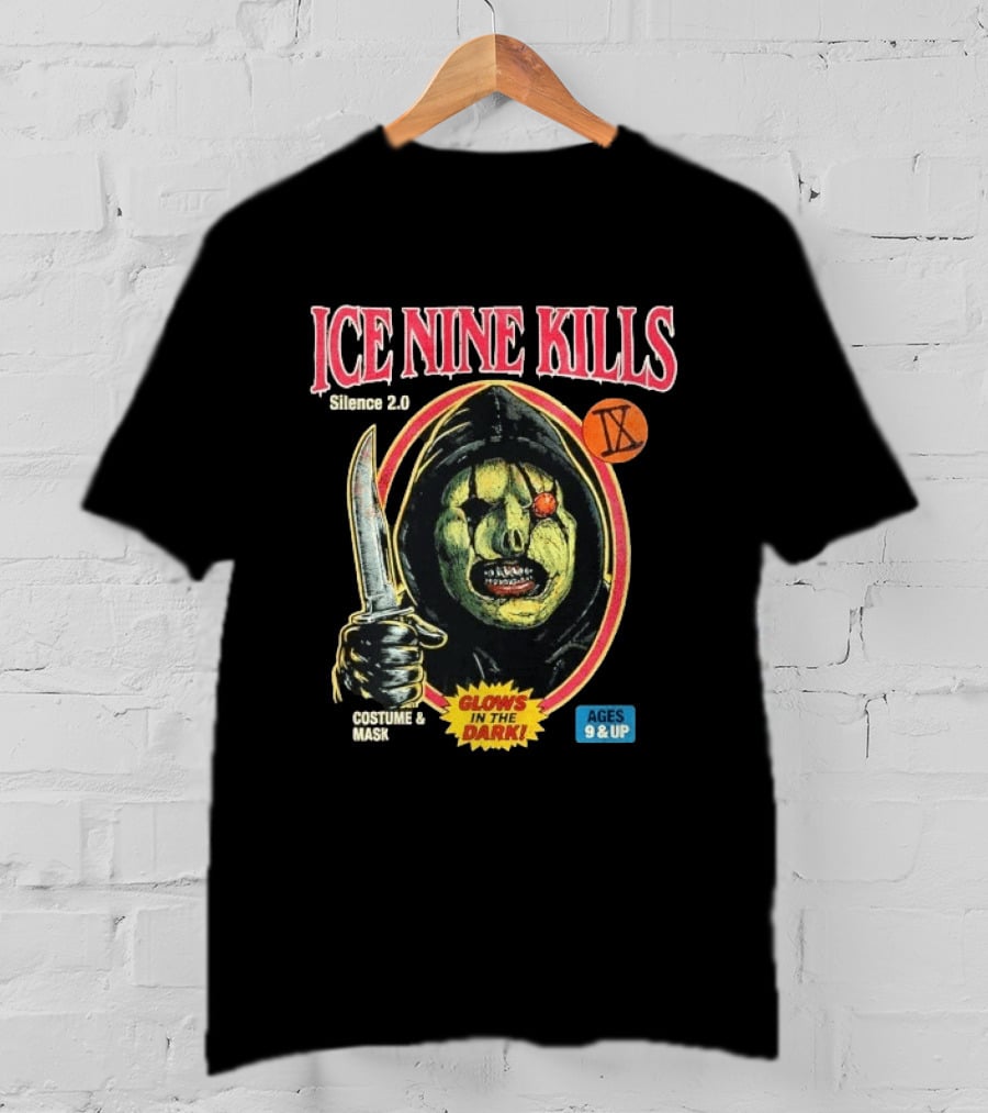 Ice Nine Kills Silence 2.0 Costume Mask Glows In The Dark Ages 9 And Up T-Shirt