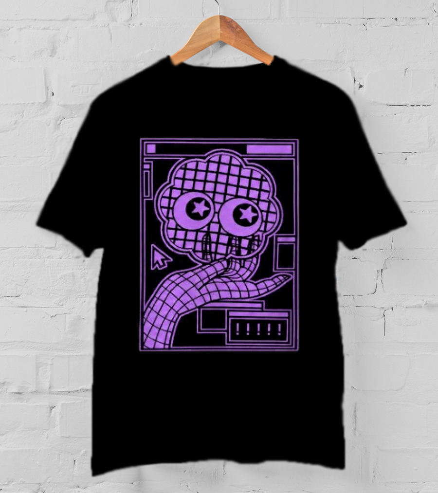 Ranboo Store The Parti Pixel Star Eyed Retro Grid Hand And Cloud T-Shirt