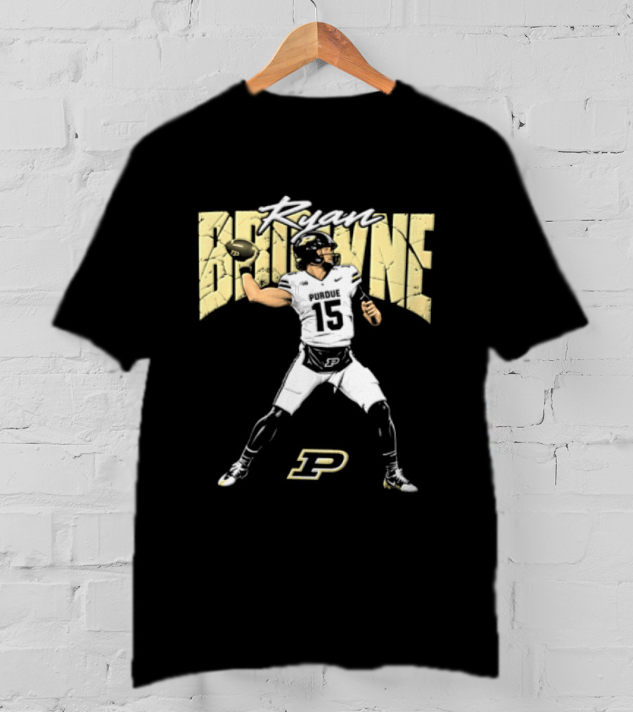 Ryan Browne 15 Purdue Boilermakers Football P T-Shirt