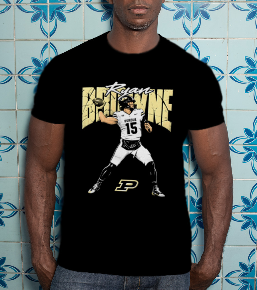 Ryan Browne 15 Purdue Boilermakers Football P T-Shirt