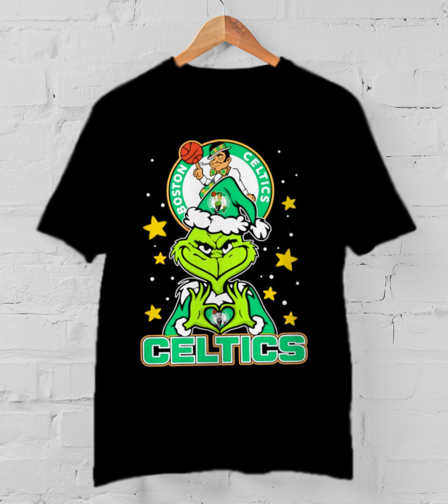 Boston Celtics Christmas The Grinch T-Shirt