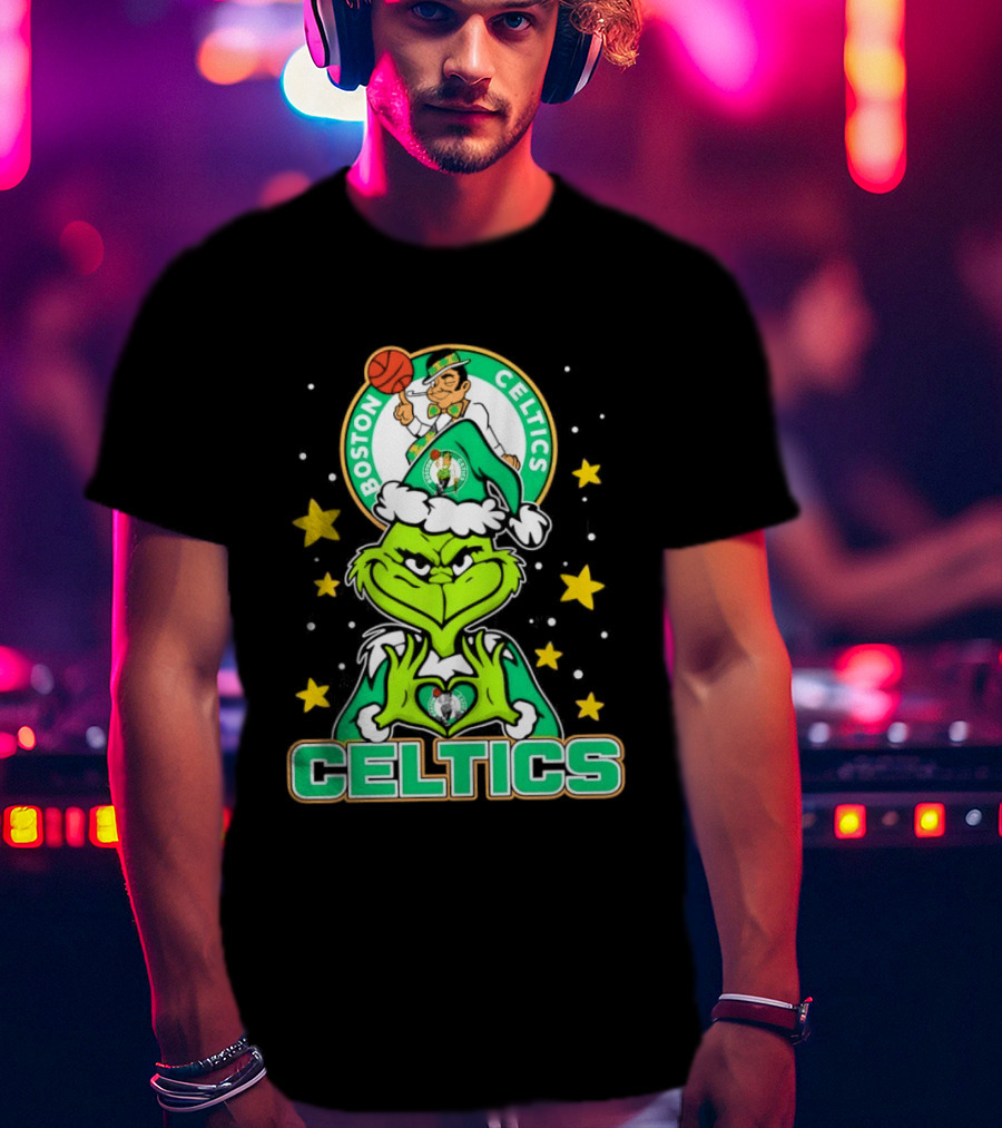 Boston Celtics Christmas The Grinch T-Shirt