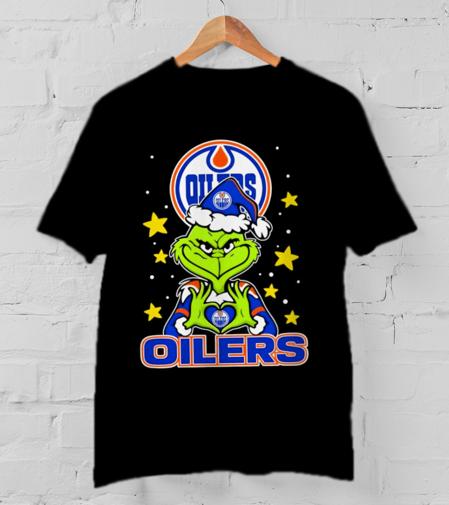 Edmonton Oilers NHL Christmas Grinch Holiday T-Shirt