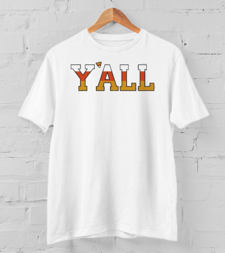 Y'all Candy Corn Gradient Text Halloween T-Shirt
