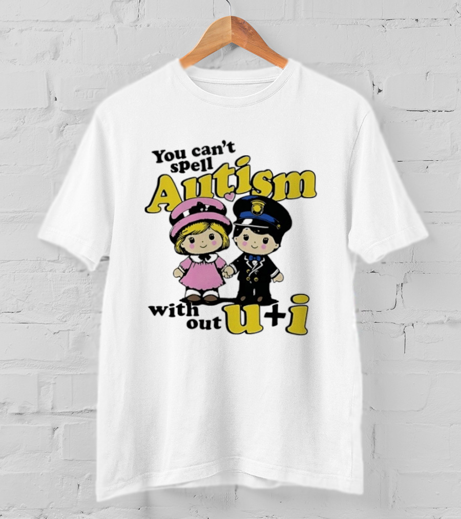 You Can't Spell Autism Without U+I Cute Cartoon Kids Holding Hands T-Shirt