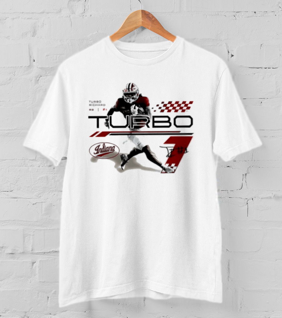 Indiana Hoosiers Turbo Richard Football Graphics Racing T-Shirt
