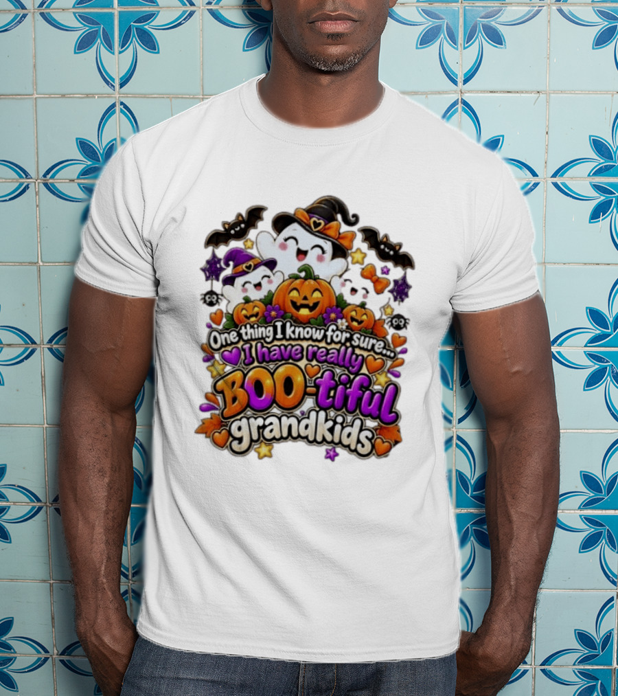 One Thing I Know For Sure I Have Really BOO Tiful Grandkids Halloween Ghost Pumpkin T-Shirt